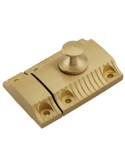 Vintage 1900 Cabinet Latch - 2 7/16 inch X 1-9/16 inch in Satin Brass.
